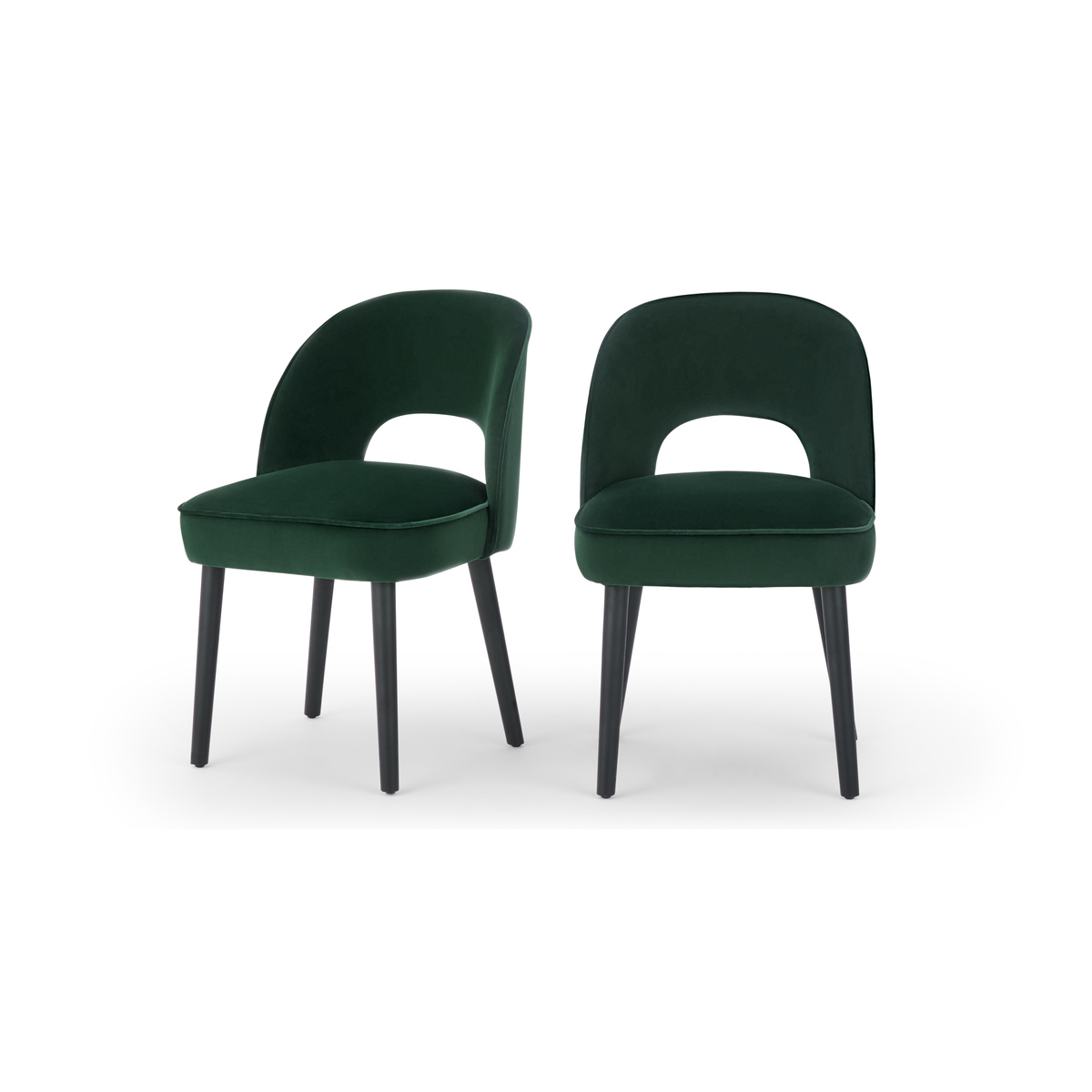 Set of 2 Rory Dining Chairs, Pine Green Velvet – image 2