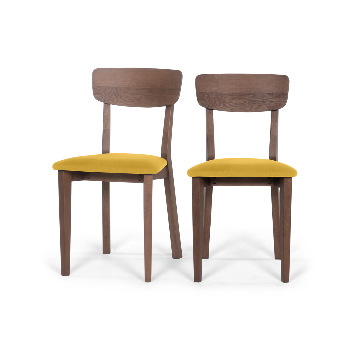 Jenson Set of 2 Dining Chairs, Yellow & Dark Stain Oak – image 4