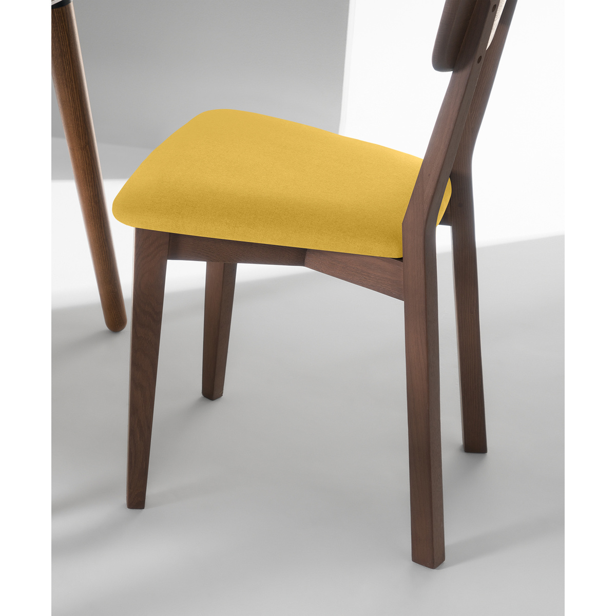 Jenson Set of 2 Dining Chairs, Yellow & Dark Stain Oak – image 6