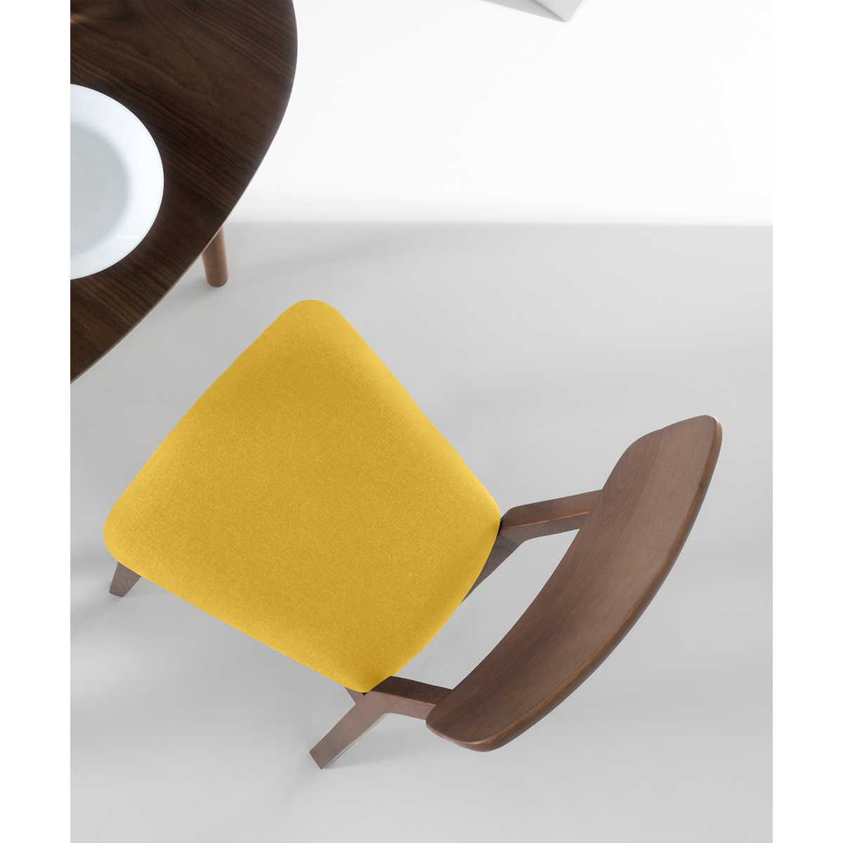 Jenson Set of 2 Dining Chairs, Yellow & Dark Stain Oak – image 7
