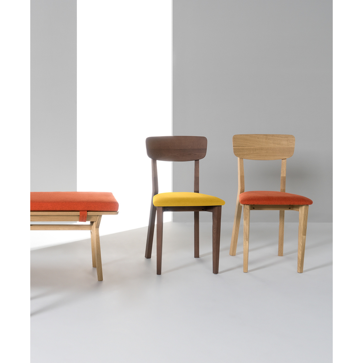 Jenson Set of 2 Dining Chairs, Yellow & Dark Stain Oak – image 8