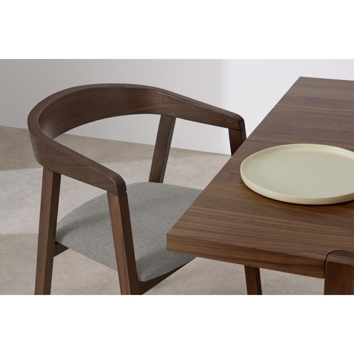 Placido Carver Dining Chair, Walnut & Cool Grey – image 7