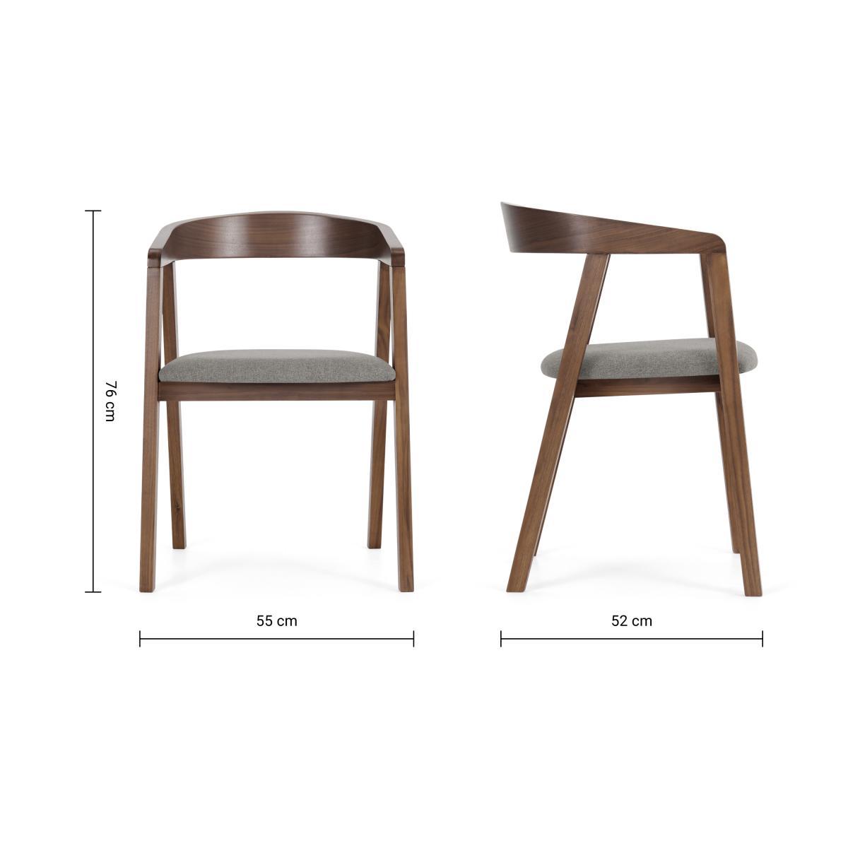 Placido Carver Dining Chair, Walnut & Cool Grey – image 9