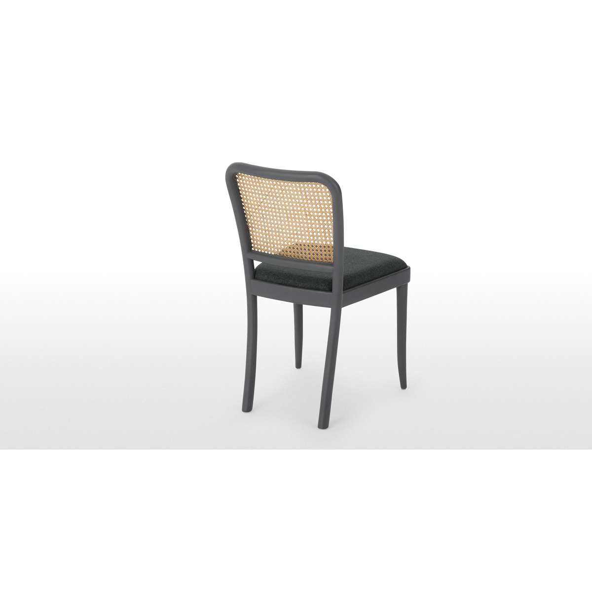 Set of 2 Raleigh Dining chairs, Charcoal and Rattan – image 5