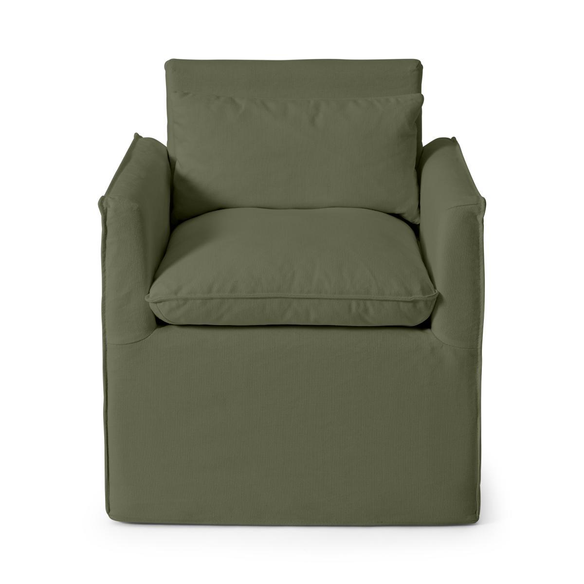 Kasiani Carver Dining Chair, Olive Cotton & Linen Mix – image 2