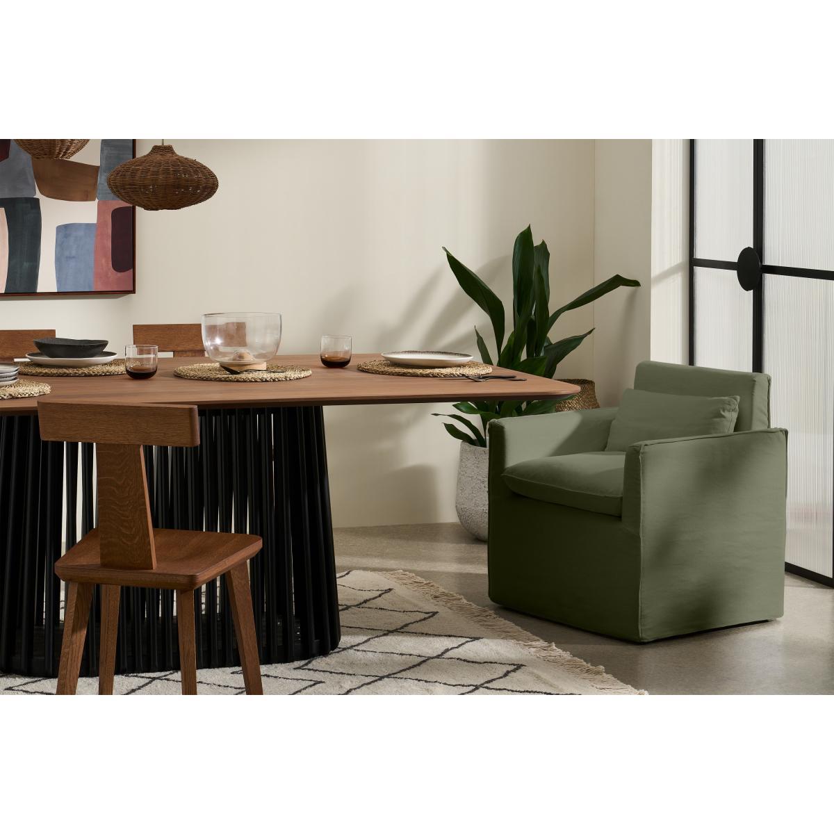 Kasiani Carver Dining Chair, Olive Cotton & Linen Mix – image 4