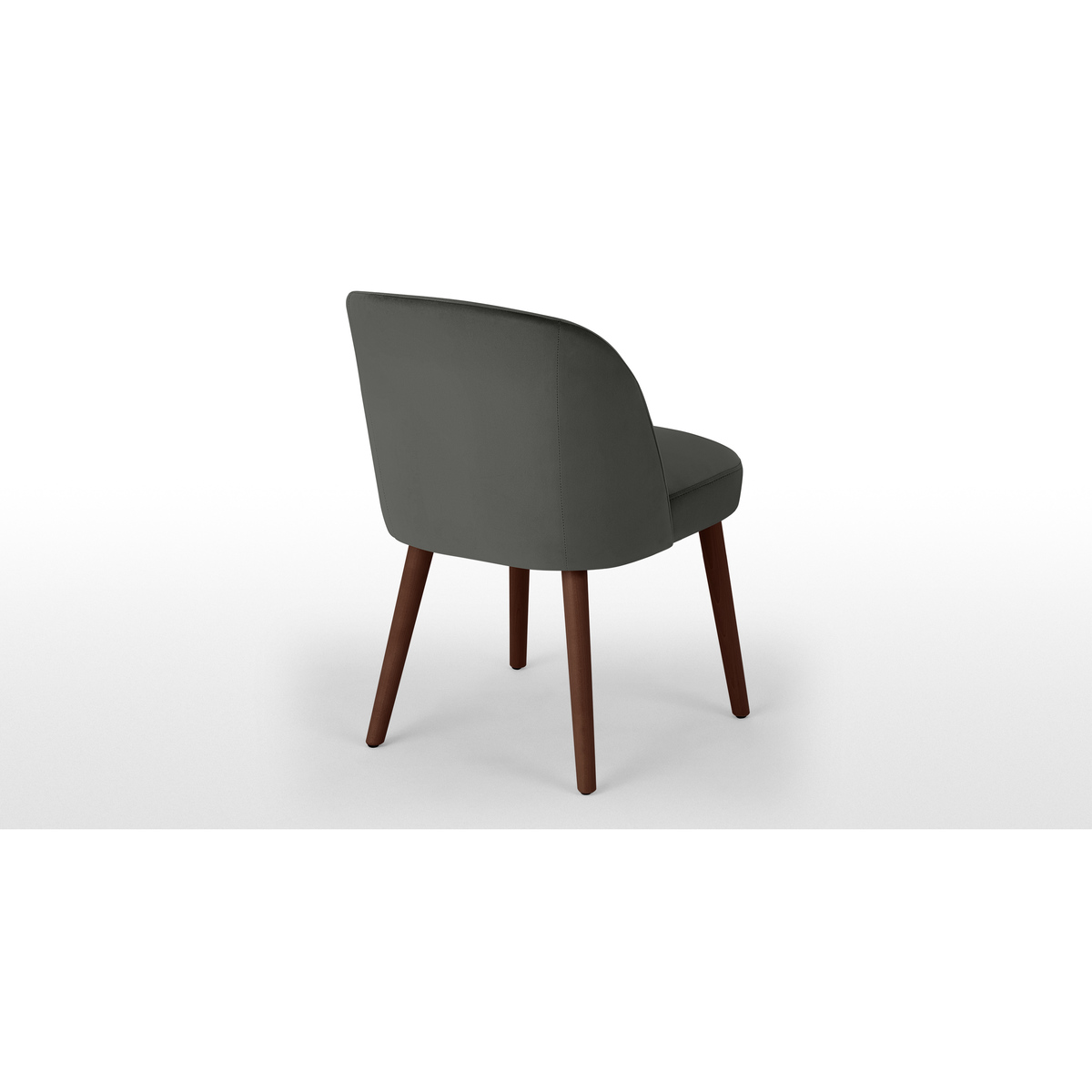 Set of 2 Swinton Dining Chairs, Steel Grey Velvet & Dark Stain – image 5