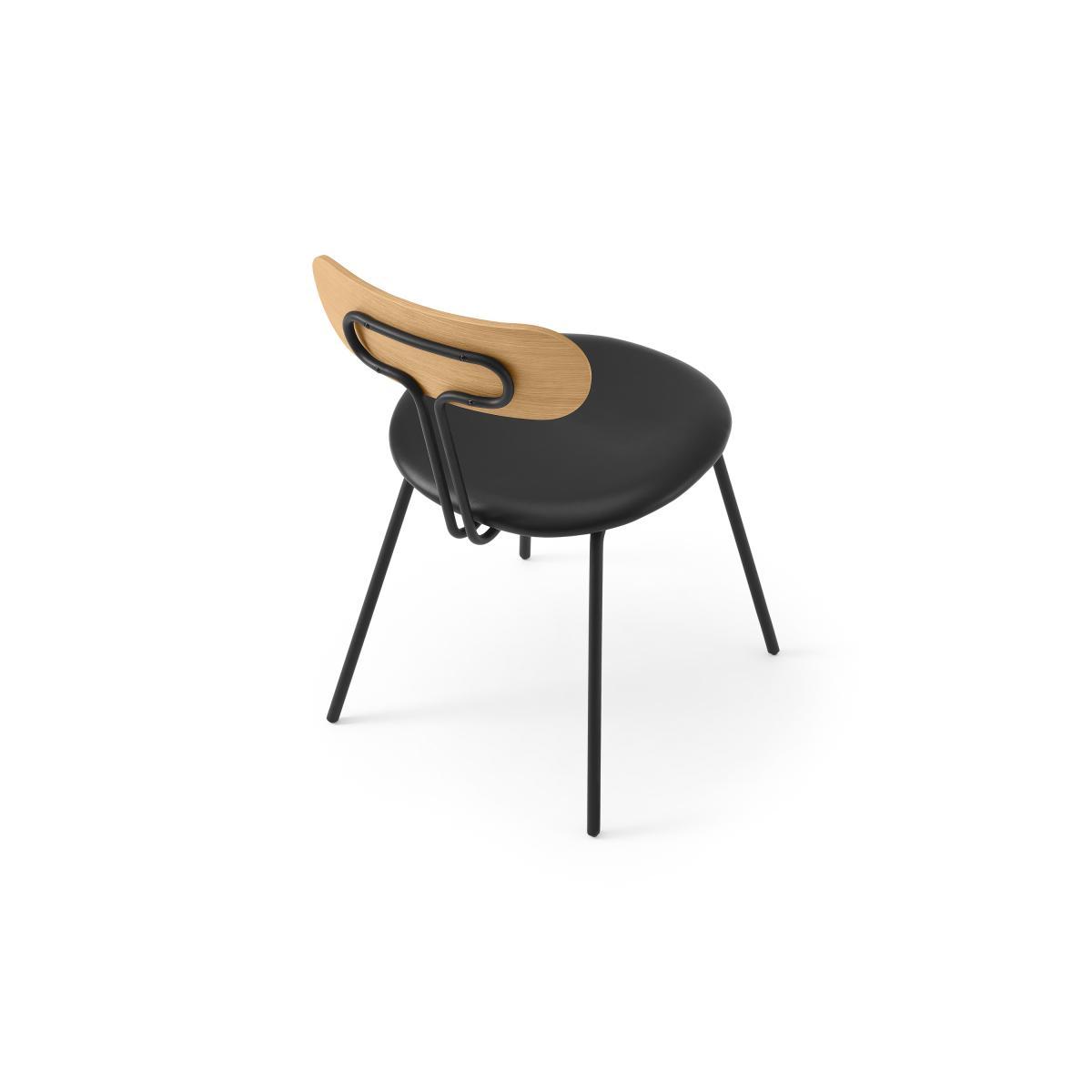 Tambo Set of 2 Dining Chairs, Oak & Black Faux Leather – image 5