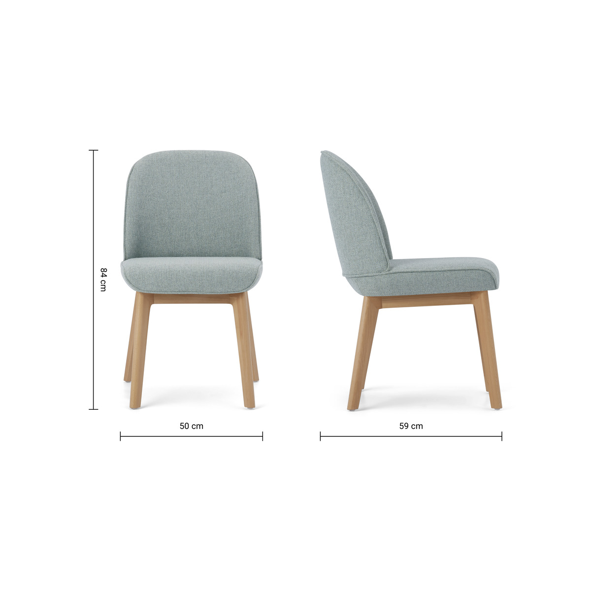 Erdee Set of 2 Dining Chairs, Grey Blue Weave – image 4