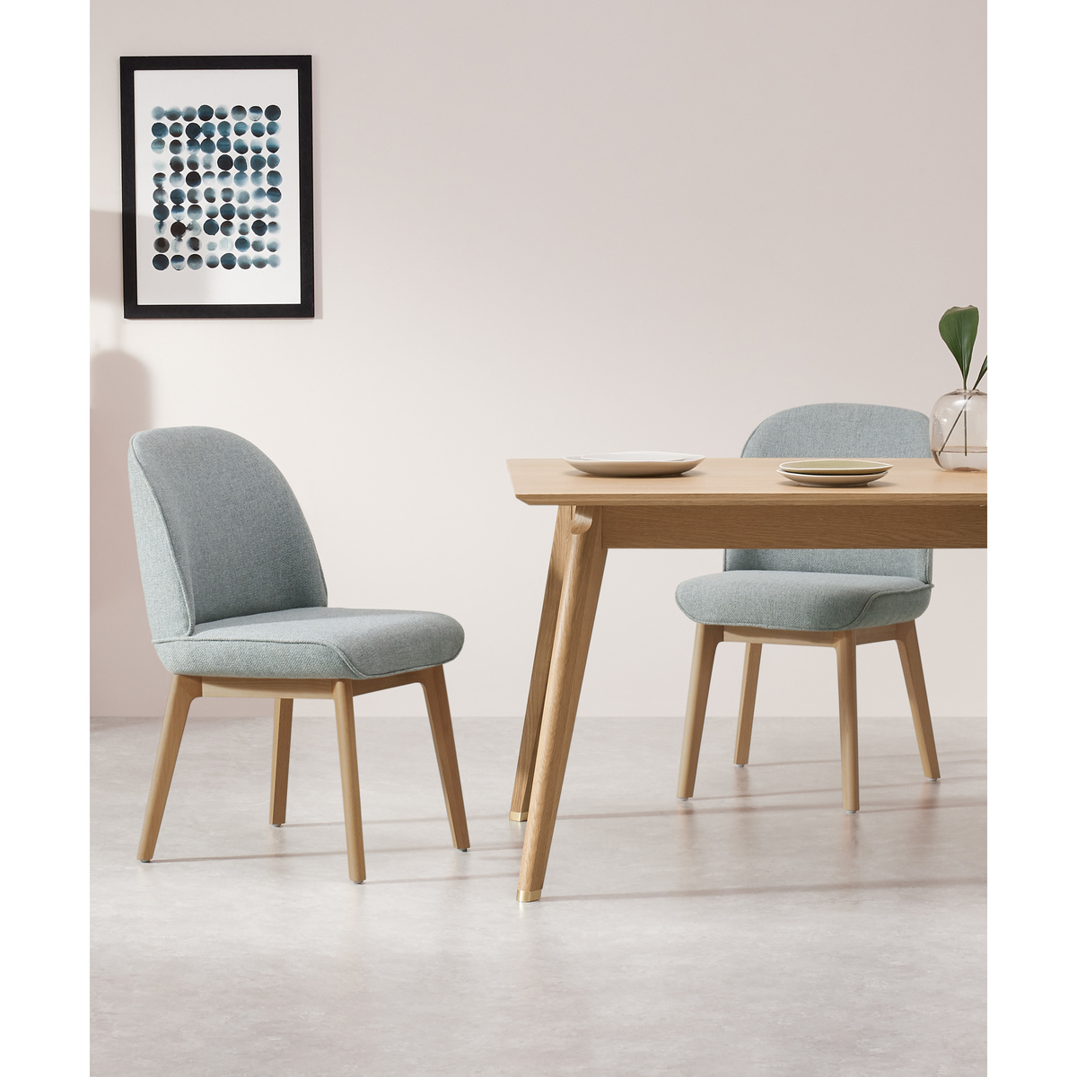 Erdee Set of 2 Dining Chairs, Grey Blue Weave – image 6