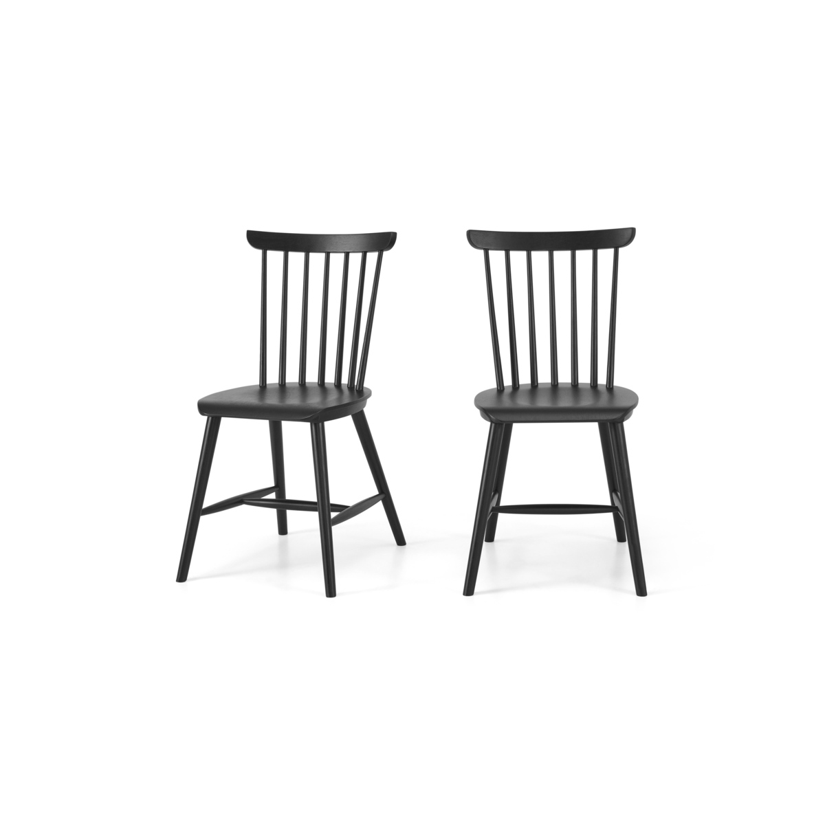 Deauville Set of 2 Dining Chairs, Charcoal Black – image 2