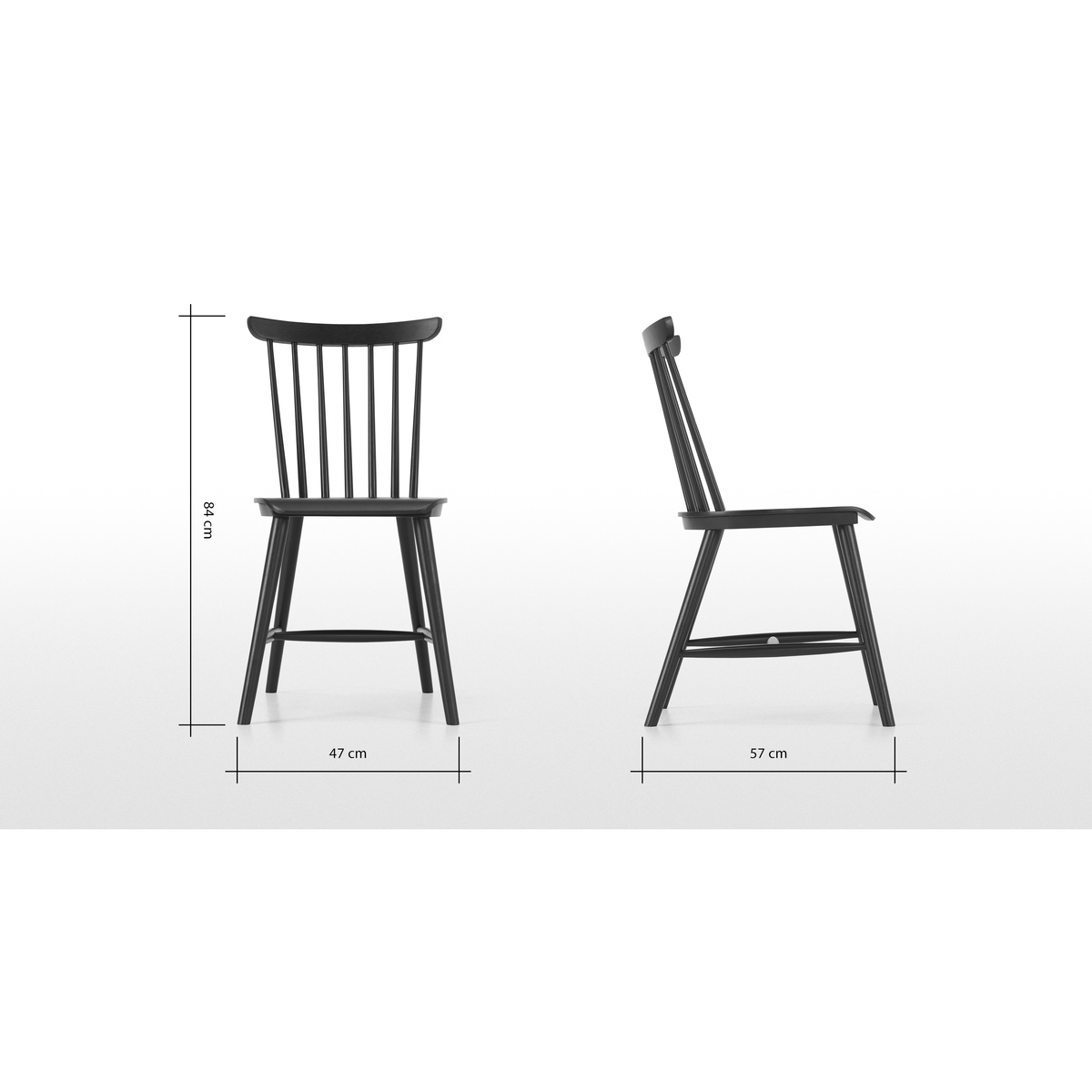 Deauville Set of 2 Dining Chairs, Charcoal Black – image 8