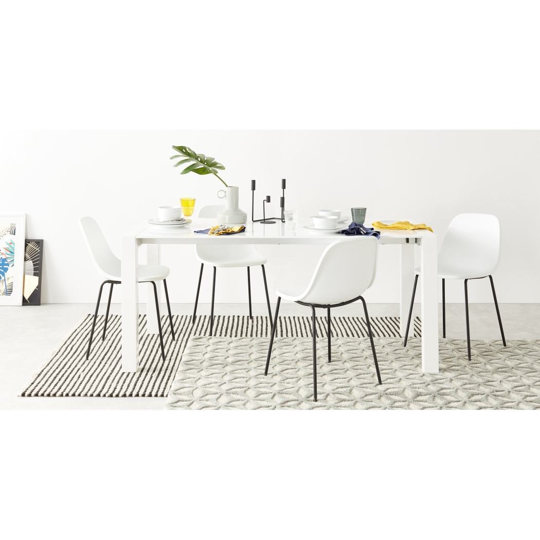 Busby - Set of 4 Busby Dining Chairs, White and Black – image 2