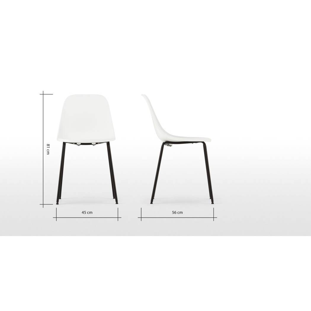 Busby - Set of 4 Busby Dining Chairs, White and Black – image 6
