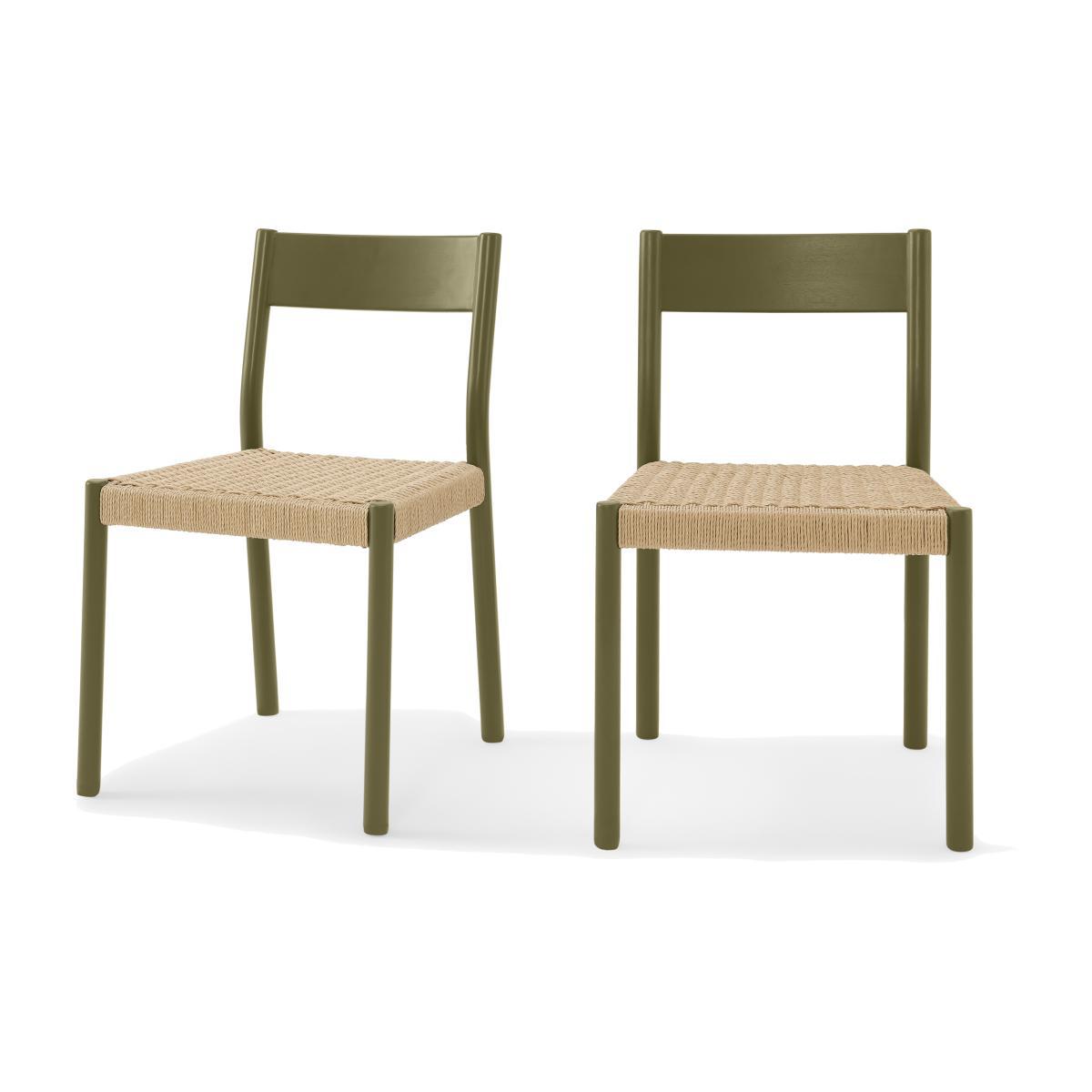 Rhye Set of 2 Dining Chairs, Khaki Green – image 1