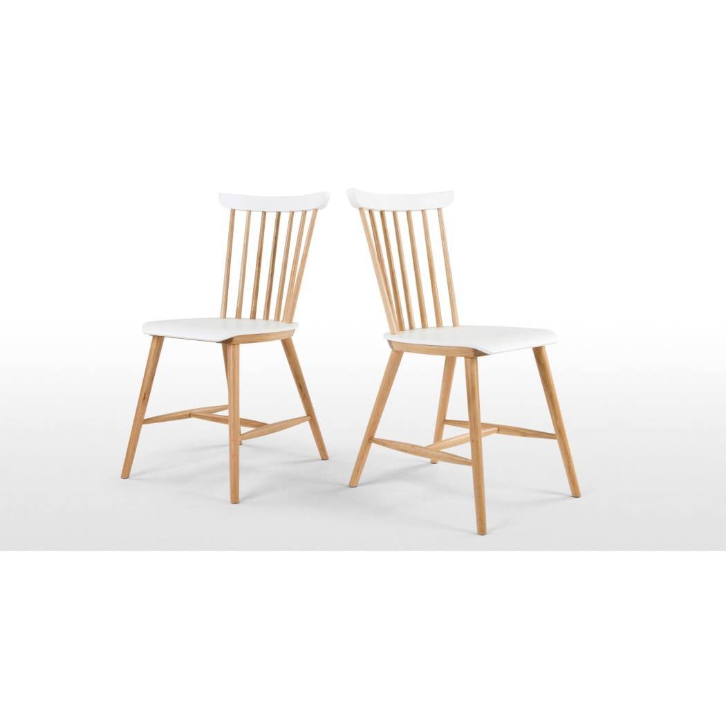 Deauville - Set of 2 Deauville Dining Chairs, Oak and White – image 2