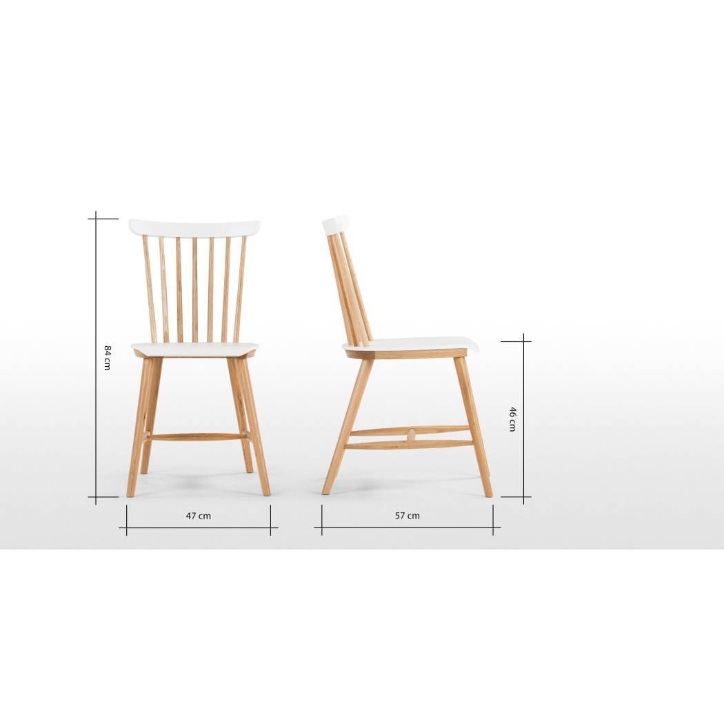 Deauville - Set of 2 Deauville Dining Chairs, Oak and White – image 7