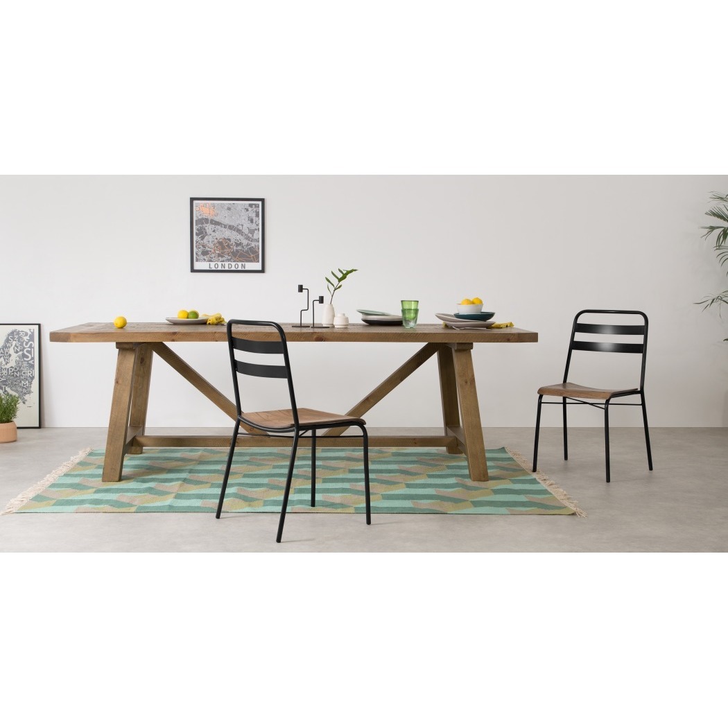 Wigbert - Set of 2 Wigbert Dining Chairs, Pine and Black – image 3