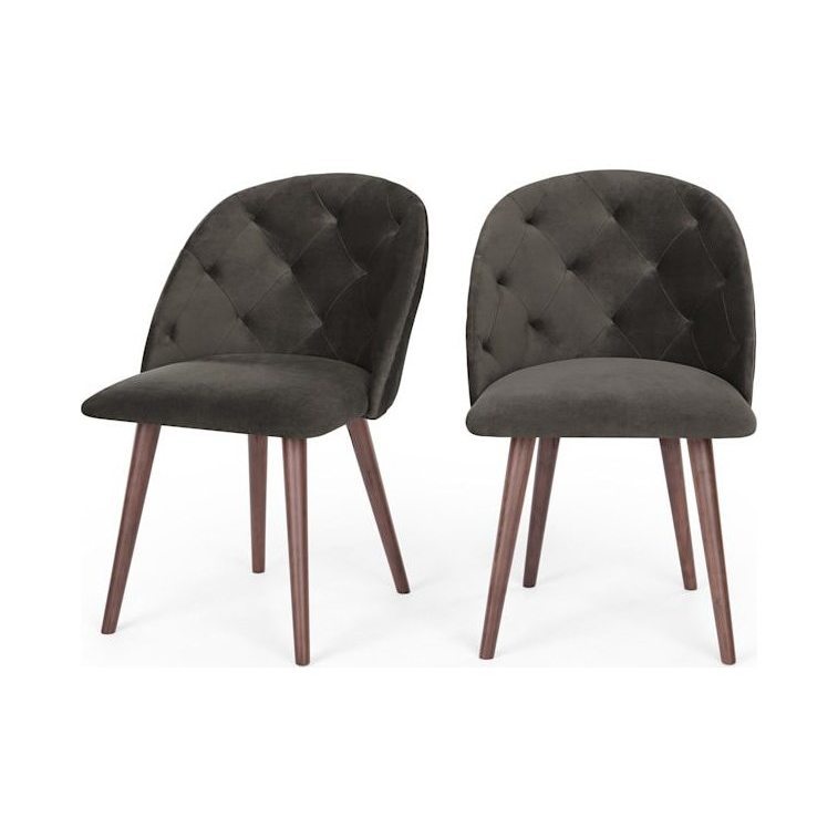 Clarris - Set of 2 Clarris Dining Chairs, Otter Grey Velvet – image 1