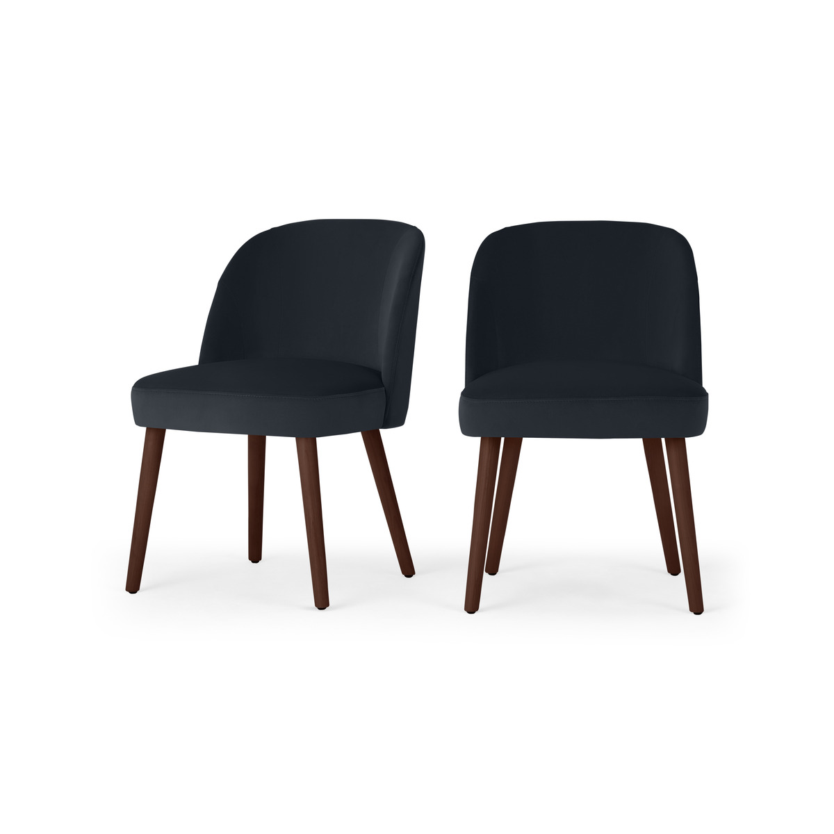 Swinton Set of 2 Dining Chairs, Dusk Blue Velvet & Walnut Leg – image 8
