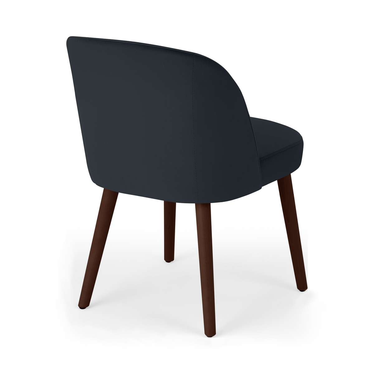 Swinton Set of 2 Dining Chairs, Dusk Blue Velvet & Walnut Leg – image 2