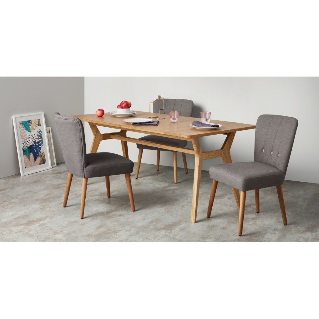 Charley - Set of 2 Charley Dining Chairs, Graphite Grey and Oak – image 2