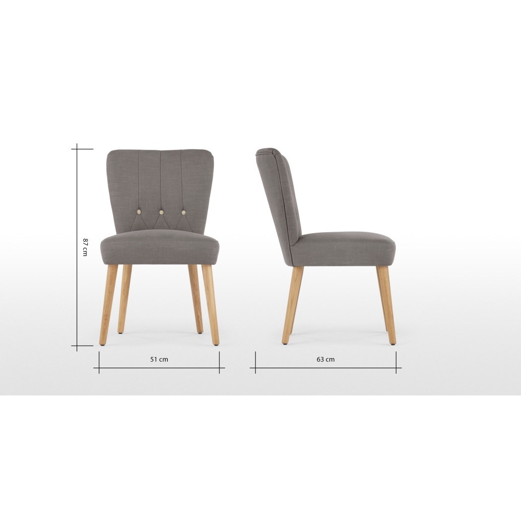 Charley - Set of 2 Charley Dining Chairs, Graphite Grey and Oak – image 5