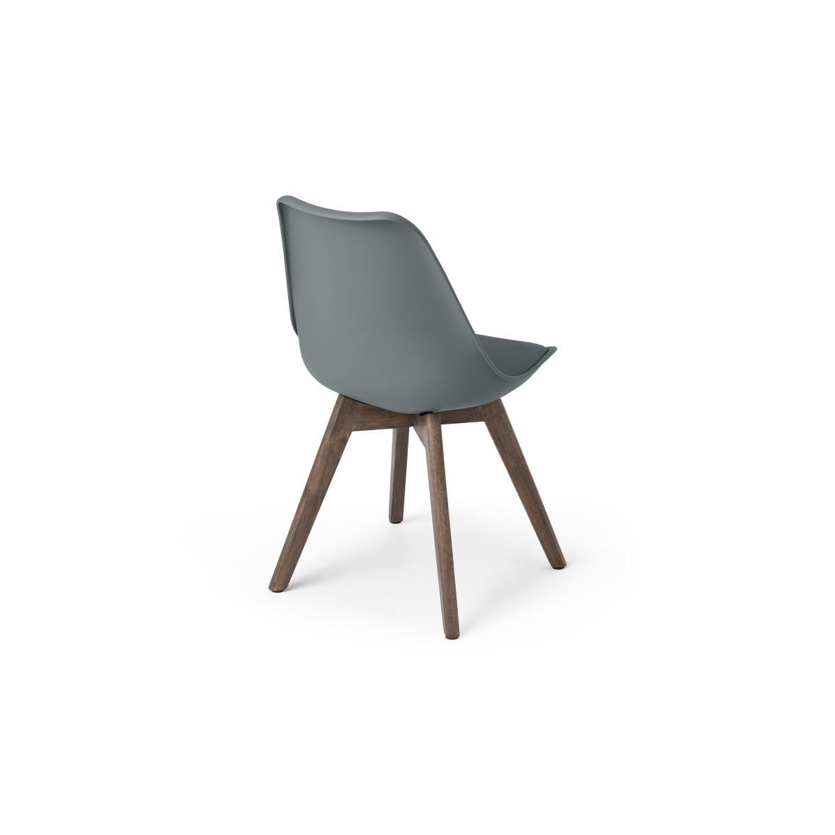 Deon Set of 2 Dining Chairs, Grey with Dark Stain Legs – image 5