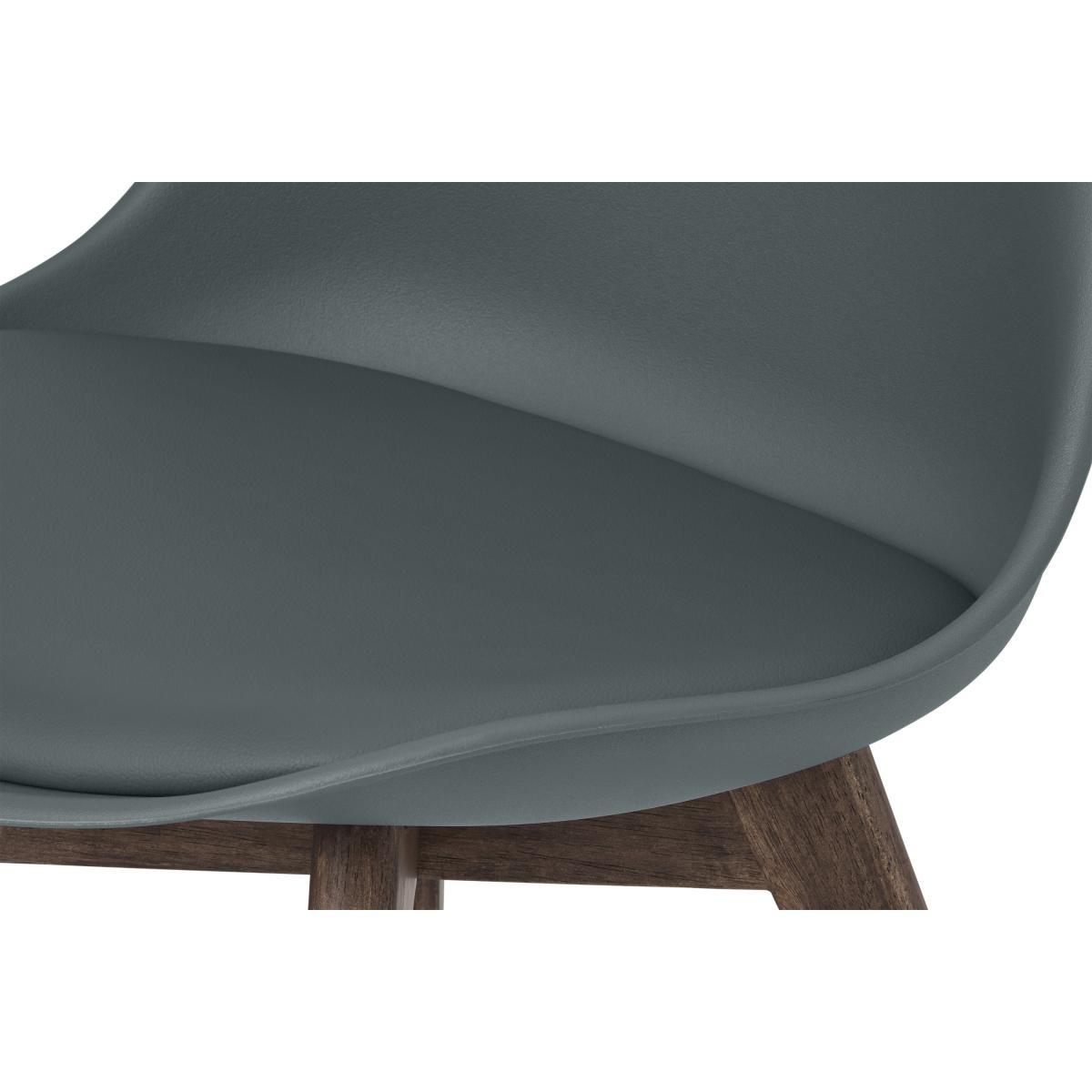 Deon Set of 2 Dining Chairs, Grey with Dark Stain Legs – image 6