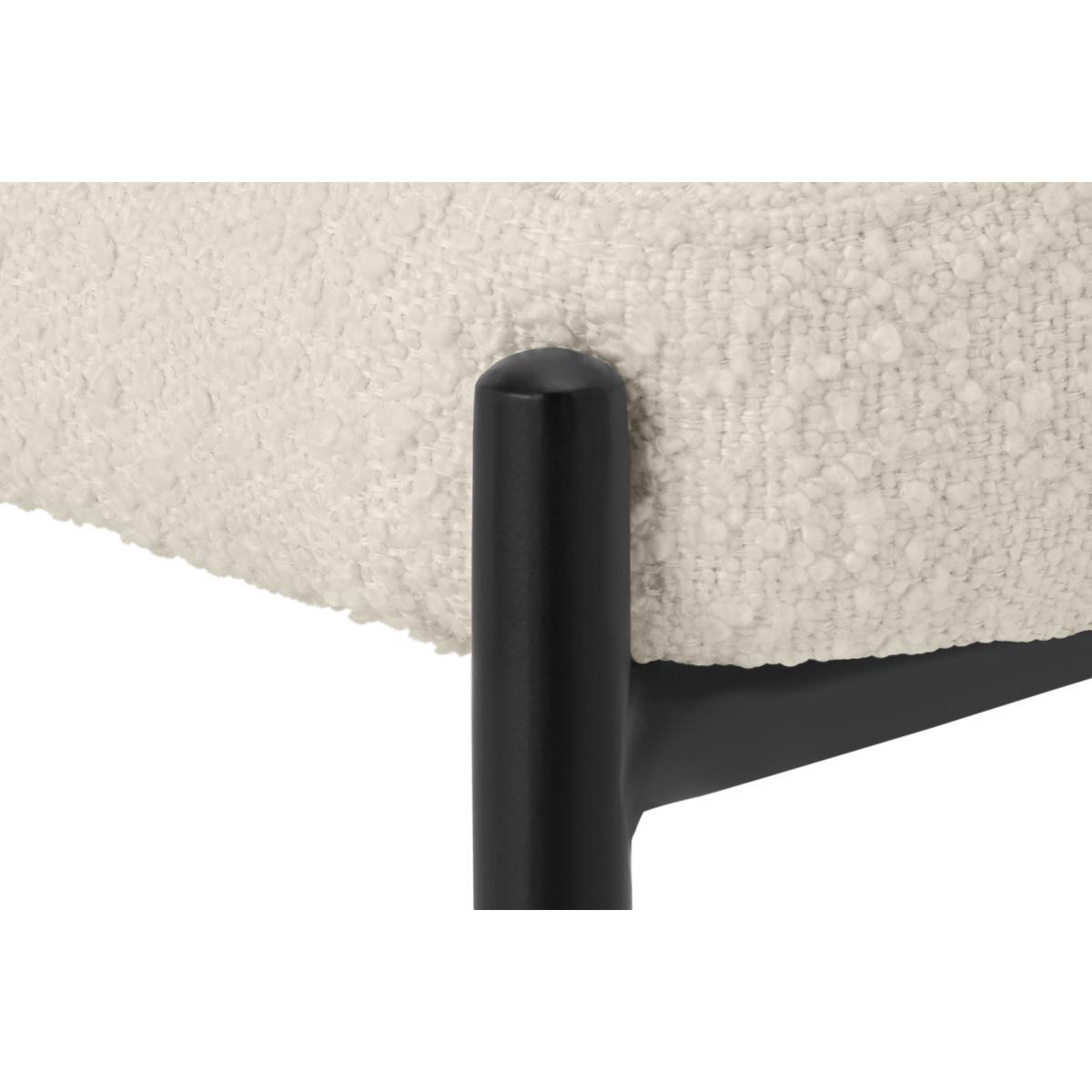 Asare Dining Chair, White Boucle with Black Legs – image 7