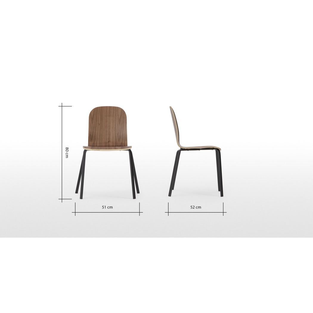 Universal - Set of 2 Universal Dining Chairs, Walnut and Black – image 7