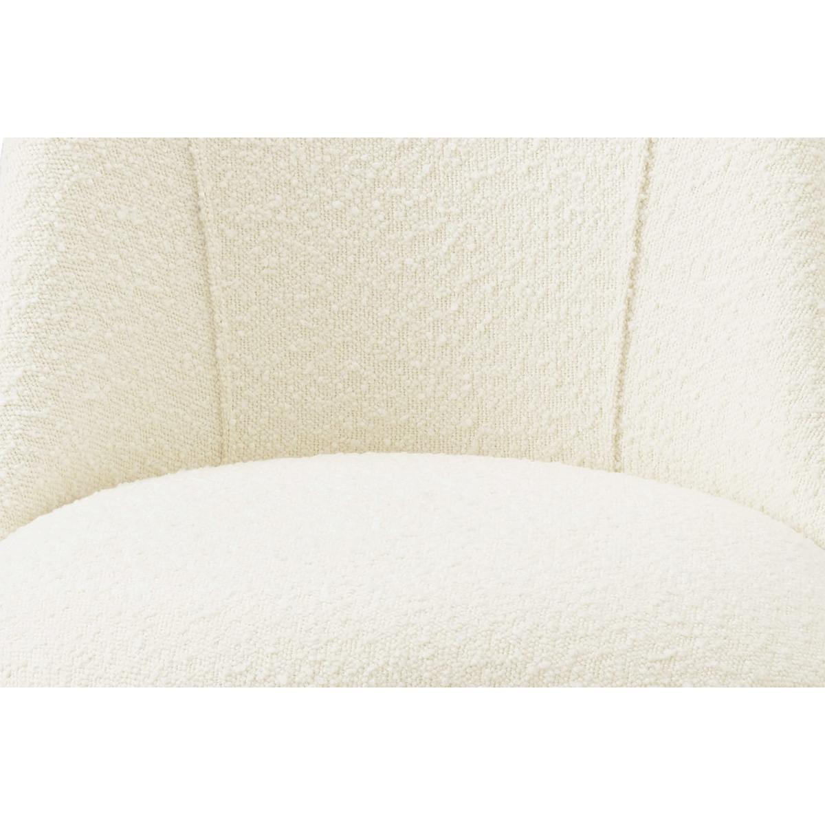 Lule Set of 2 Dining Chairs, Whitewash Boucle with Walnut Legs – image 7
