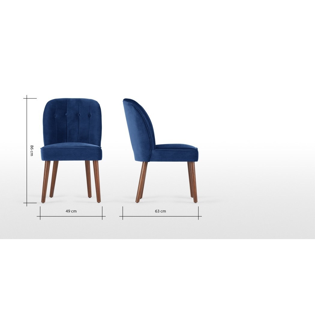 Margot - Set of 2 Margot Dining Chairs, Electric Blue Velvet – image 4