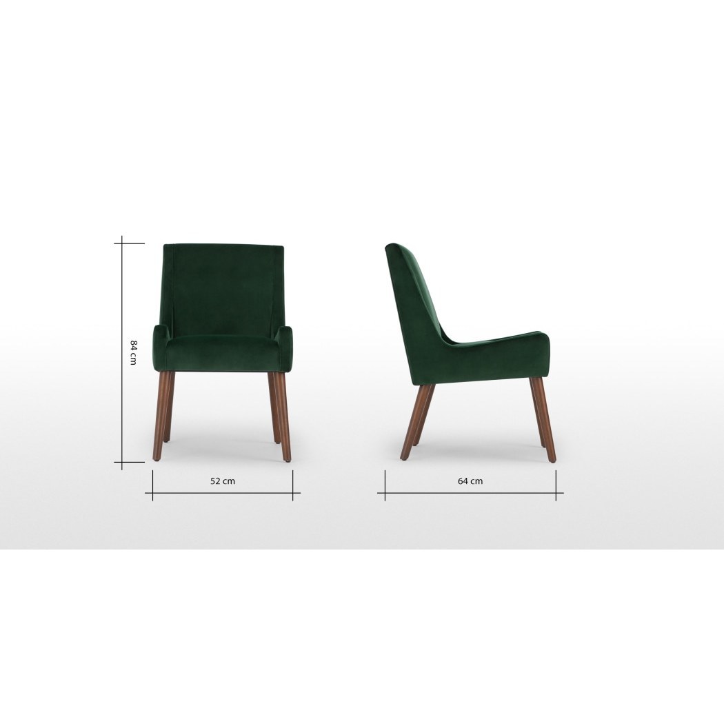 Higgs - Set of 2 Higgs Dining Chairs, Pine Green Velvet – image 5