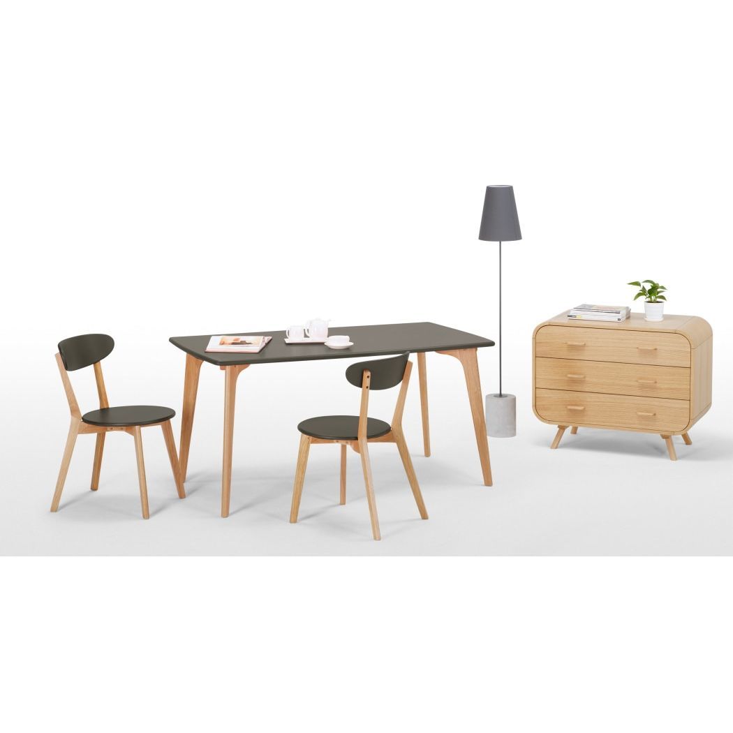 Fjord - Set of 2 Fjord Dining Chairs, Oak and Grey – image 2