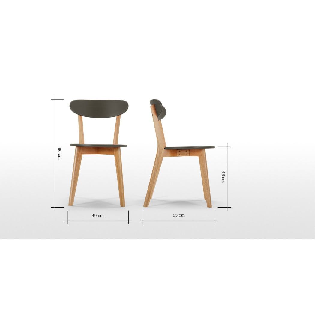 Fjord - Set of 2 Fjord Dining Chairs, Oak and Grey – image 6