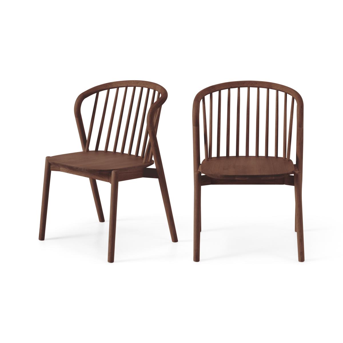 Tacoma Set of 2 Dining Chairs, Walnut – image 2