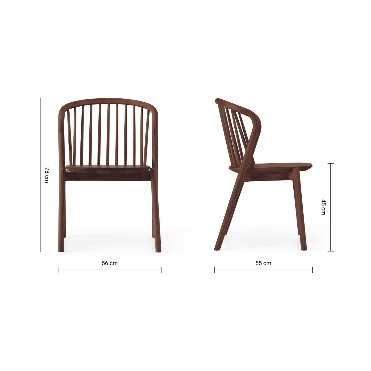 Tacoma Set of 2 Dining Chairs, Walnut – image 7
