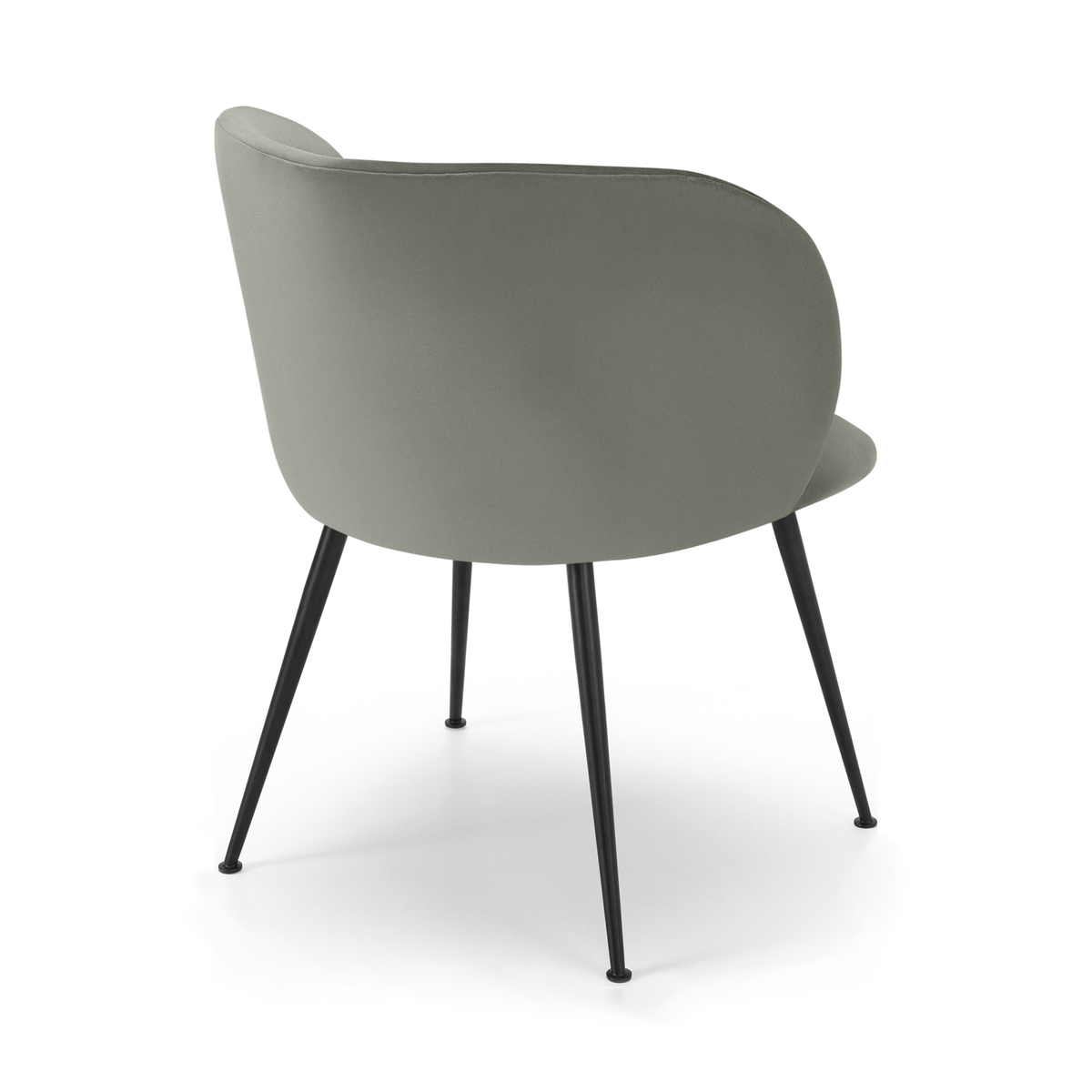 Adeline Set of 2 Carver Dining Chairs, Sage Green Velvet & Black – image 2