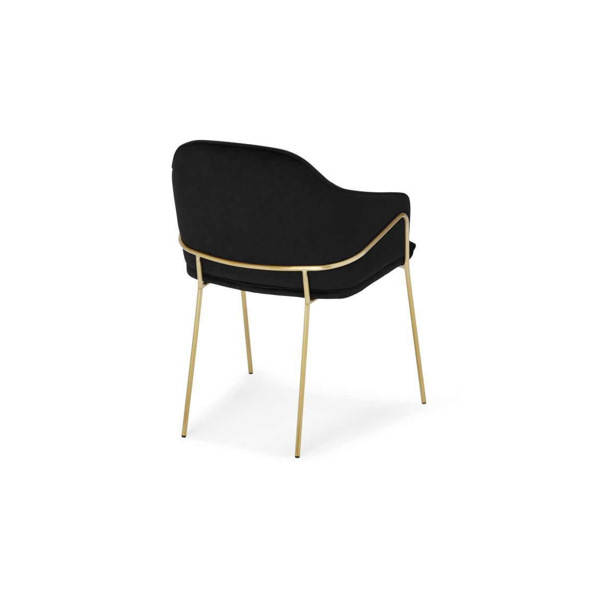 Stanley Carver Dining Chair, Deep Black Velvet with Brass Legs – image 6