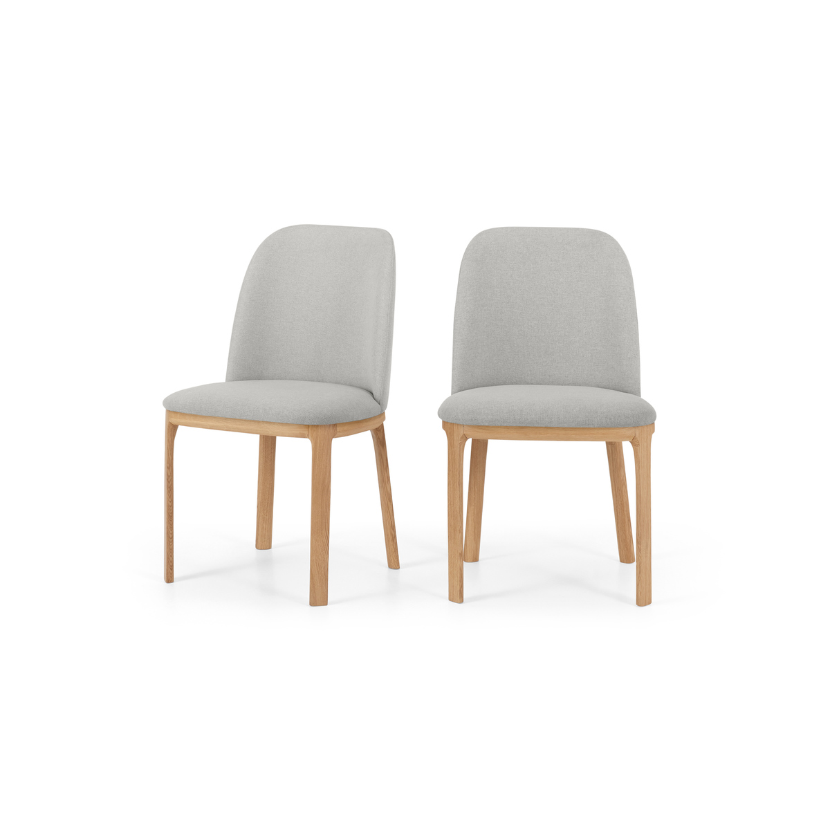 Set of 2 Nuno Dining Chairs, Oak and Hail Grey – image 2