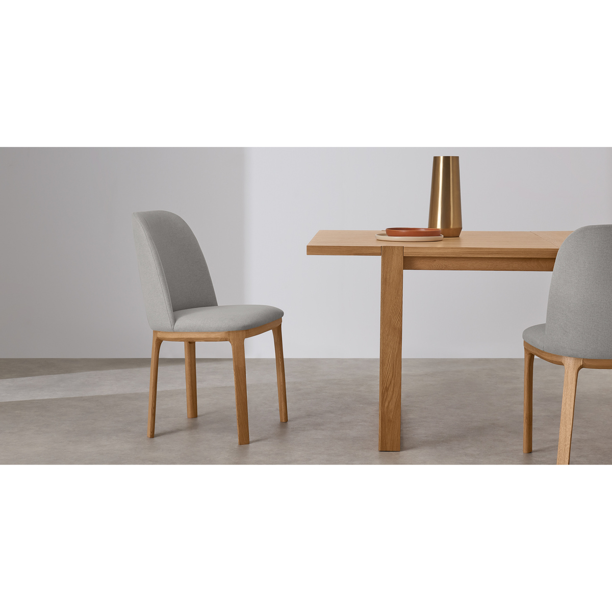 Set of 2 Nuno Dining Chairs, Oak and Hail Grey – image 3