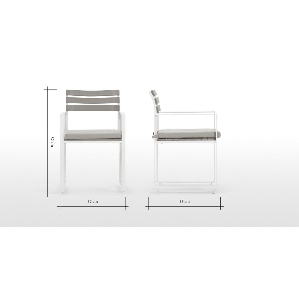 Catania - Catania set of 2 Garden Dining Chairs, White And Polywood – image 5