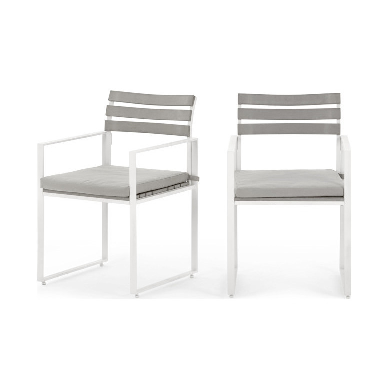 Catania - Catania set of 2 Garden Dining Chairs, White And Polywood – image 1