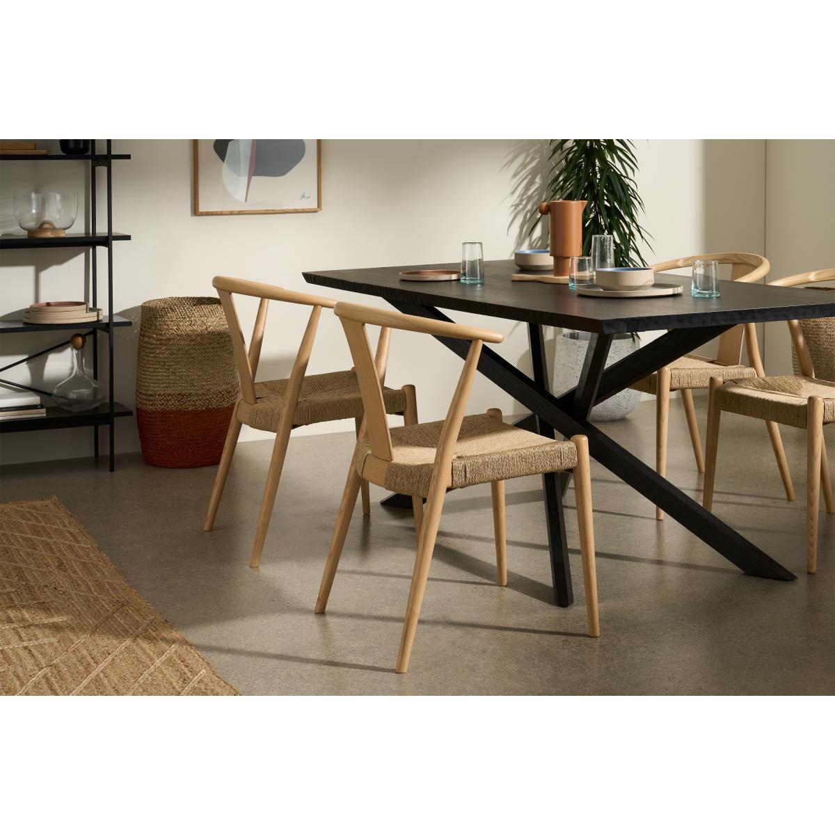 Abbon Woven Dining Chair, Oak Finish – image 4