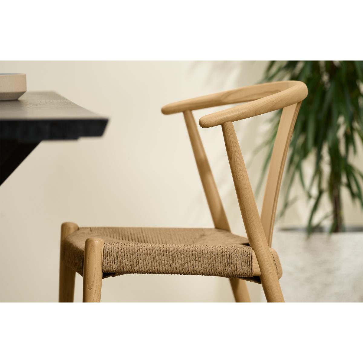 Abbon Woven Dining Chair, Oak Finish – image 5