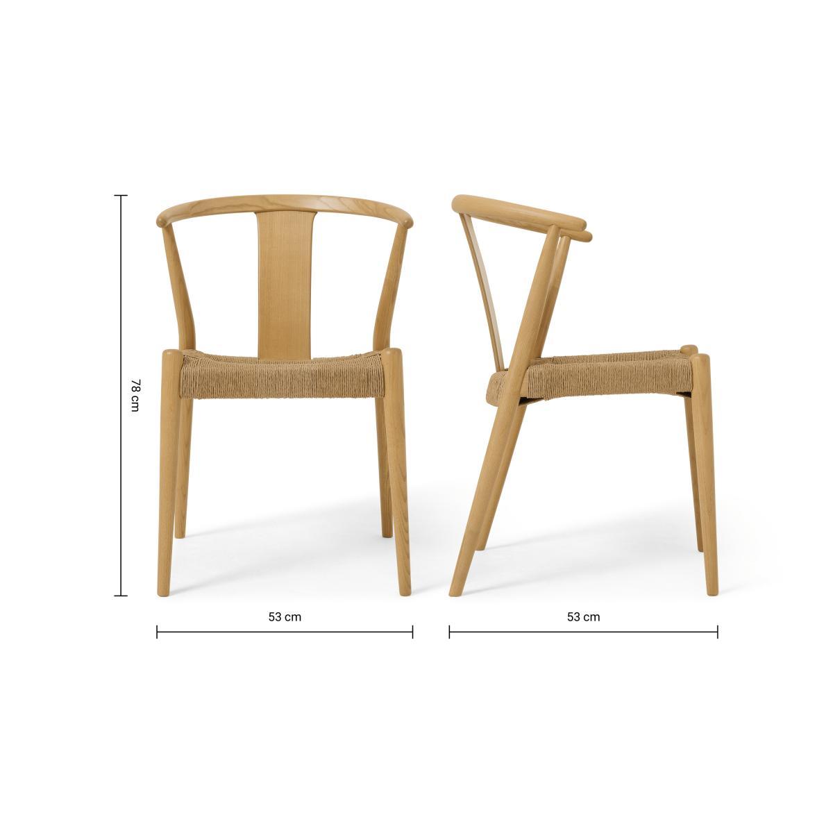 Abbon Woven Dining Chair, Oak Finish – image 8