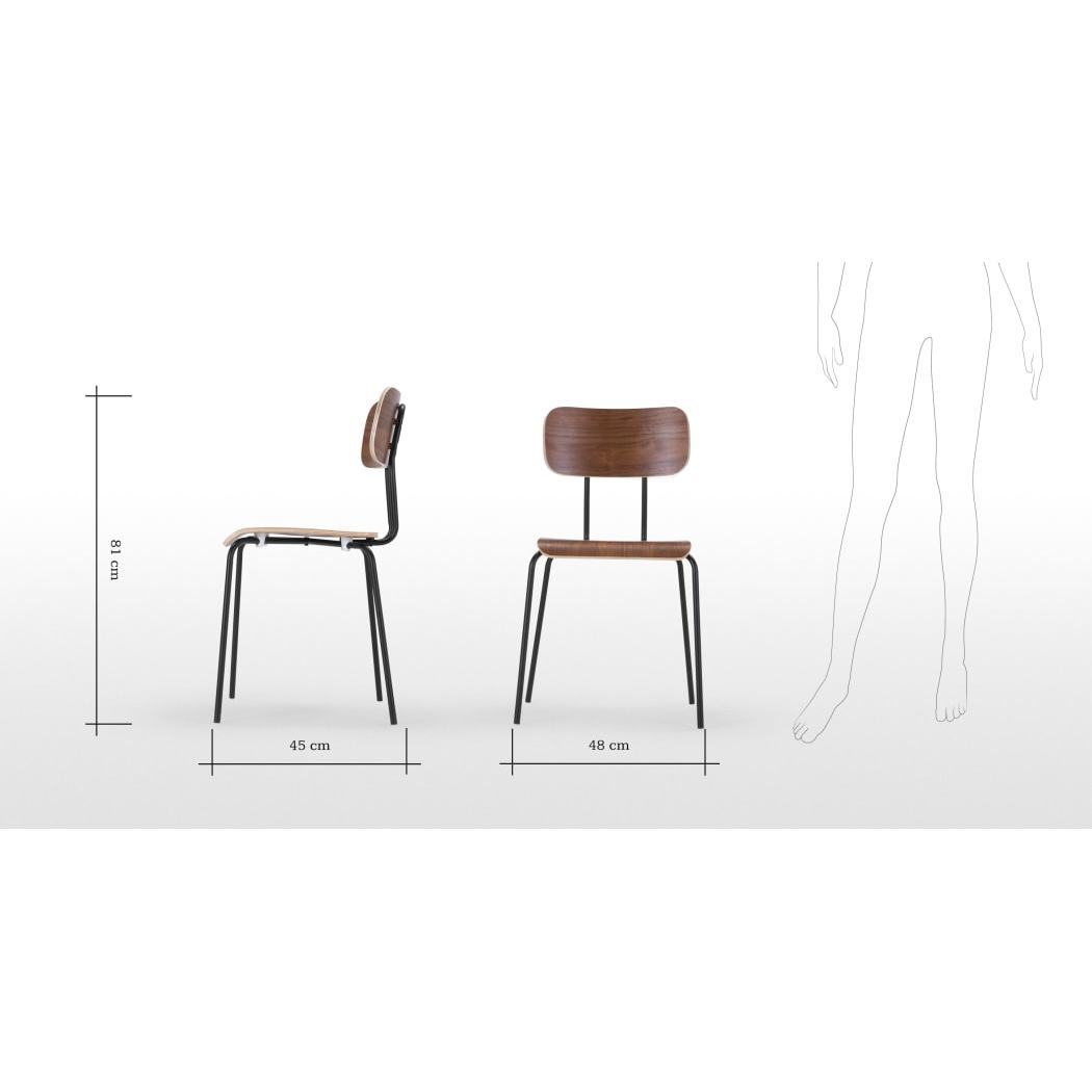 Haywood - Set of 4 Haywood Dining Chairs, Walnut and Black – image 6