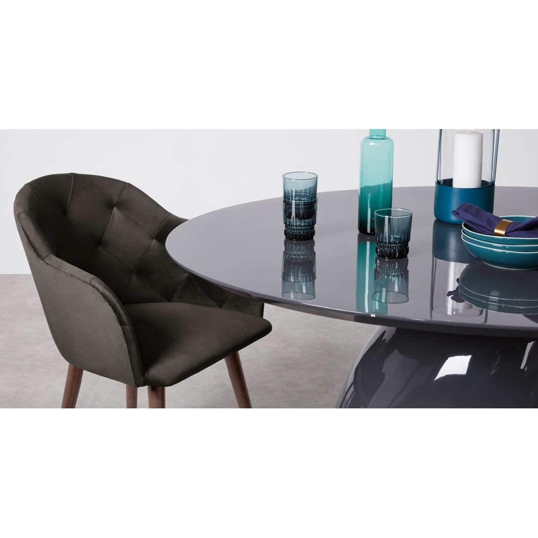 Clarris - Set of 2 Clarris High Back Carver Chairs, Otter Grey Velvet – image 3