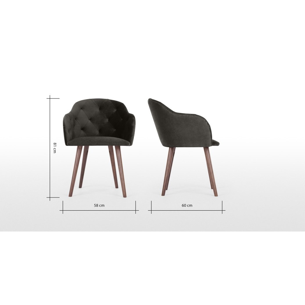 Clarris - Set of 2 Clarris High Back Carver Chairs, Otter Grey Velvet – image 5